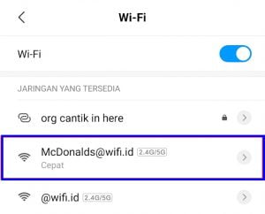 password wifi mcd