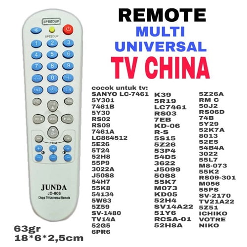kode remot tv china